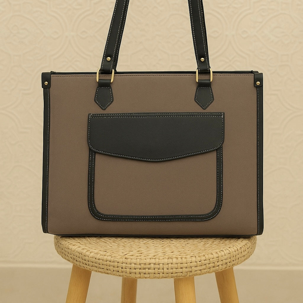 Canelle Tote Bag|| Front Compartment|| Laptop Friendly