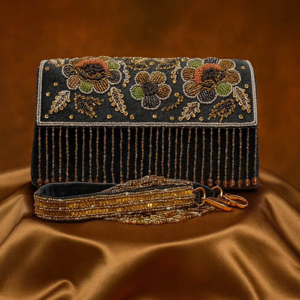 Bleaded Bloom Bag || Partywear Clutch & Handbag