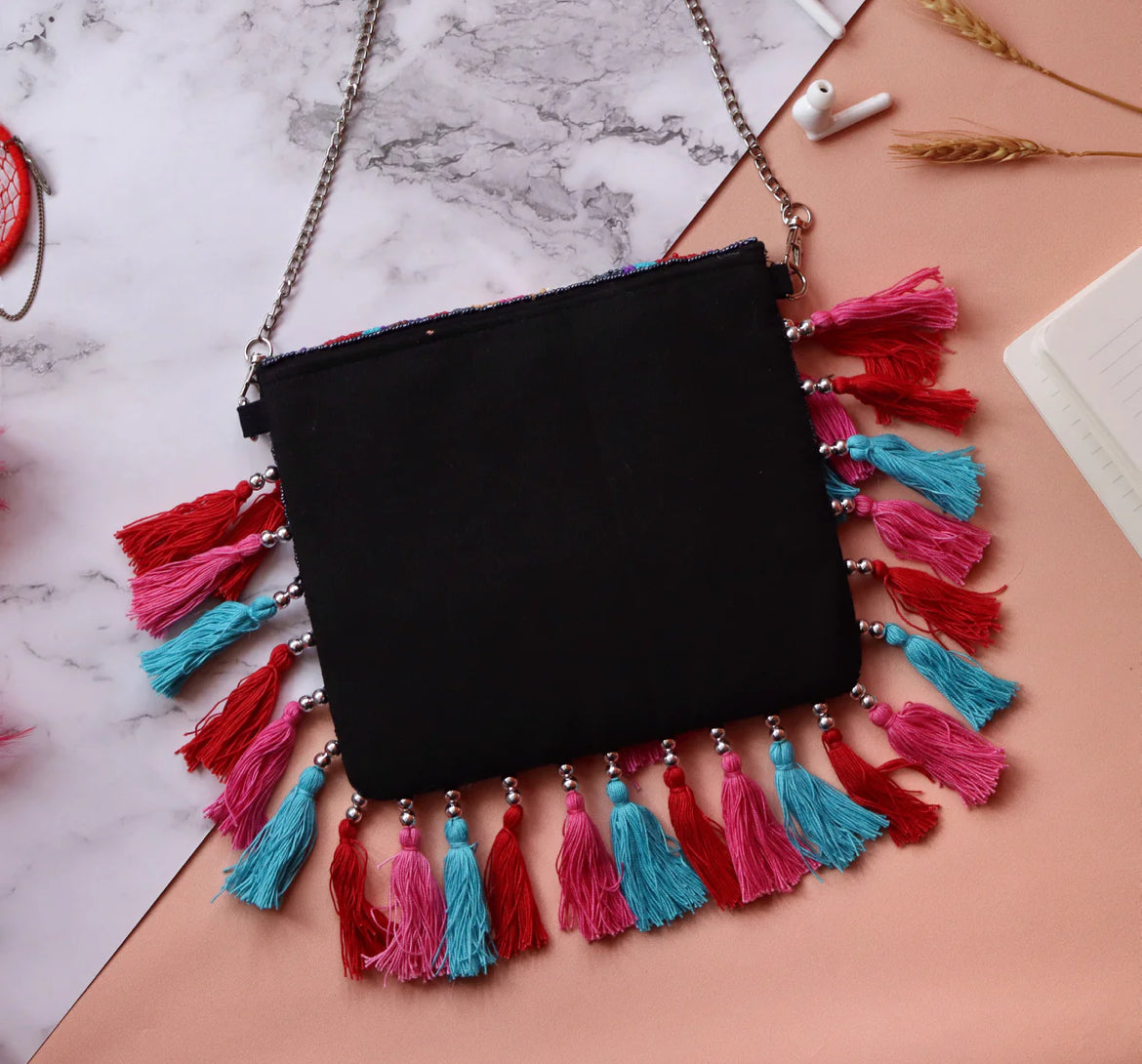 Evil Eye|| Hand Embroidered Boho Sling Bag