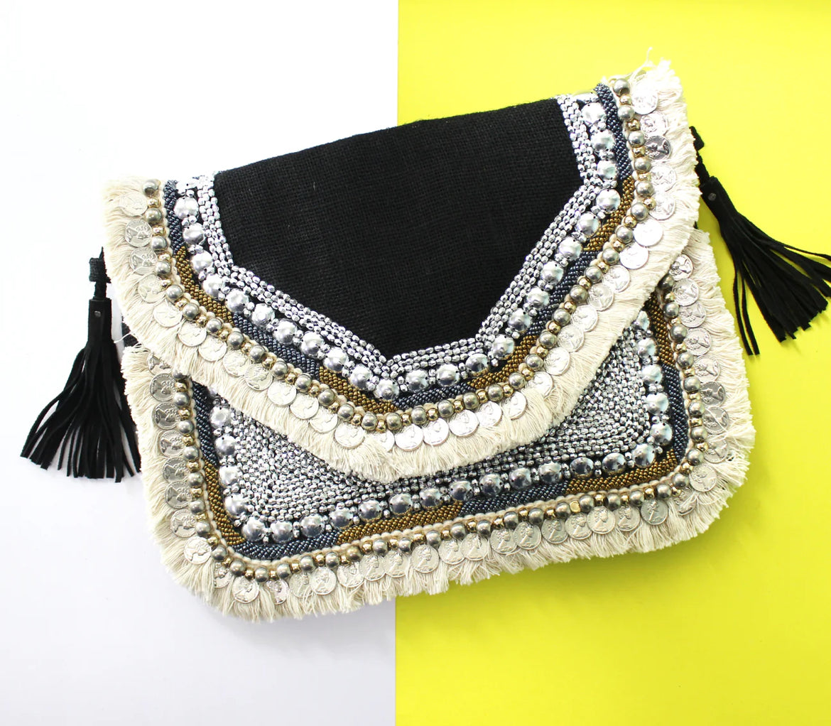 Black Jute Coin Bag